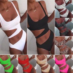 2020 New Sexy White One Piece Swimsuit Women Cut Out Swimwear Push Up Monokini Bathing Suits Beach Wear Swimming Suit For Women