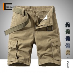 Men Cargo Shorts Men's Cotton Multi Pocket Military Workout Shorts Male Street Casual Loose Short Pants