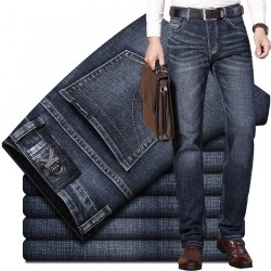 New Autumn Winter Men's Jeans Slim Elastic CK Brand Fashion Business Trousers Classic Style Cotton Jeans Denim Pants