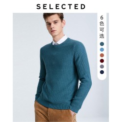 SELECTED Men's O-Neck Winter Sweater Pure Color Business-casual Knit Pullovers Clothes S | 419425513