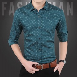 Men's Casual Shirt Slim Fit Men's Casual Button Down Shirt Long Sleeve Formal Dress Shirts Men Male Clothing Camisa Hot Sale Spr