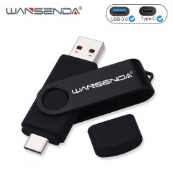 WANSENDA USB Flash Drive 2 IN 1 USB3.0 & Type C OTG Pen Drive 32GB 64GB 128GB 256GB 512GB High Speed USB Stick Pendrives